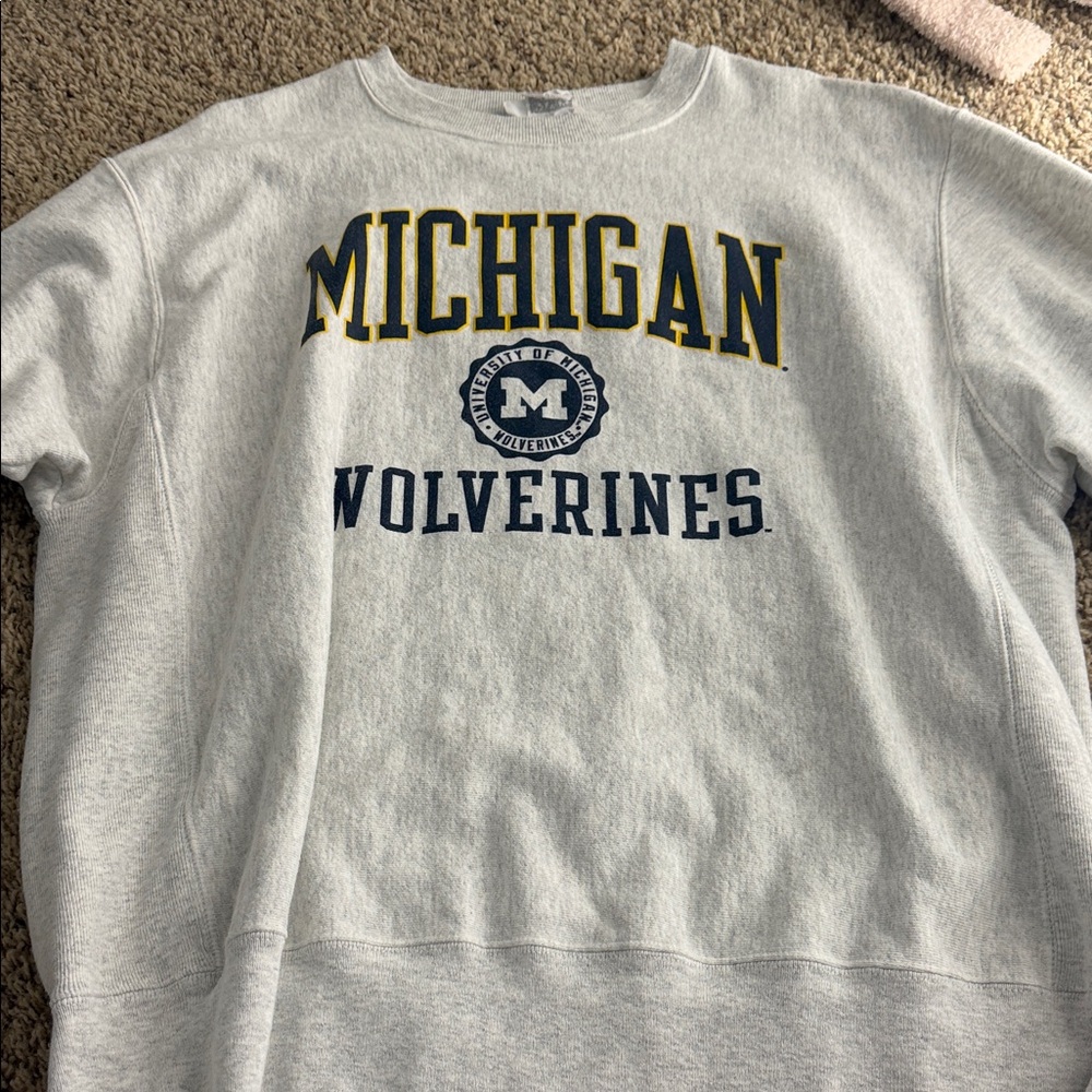 Champion Gray Michigan Wolverines Sweatshirt